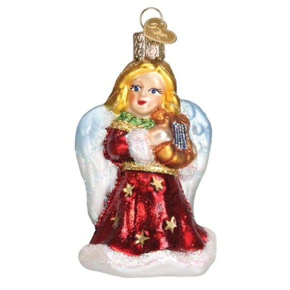Red Angel with Lyre Ornament with Keepsake Box | Old World Christmas | NWT - Picture 2 of 3